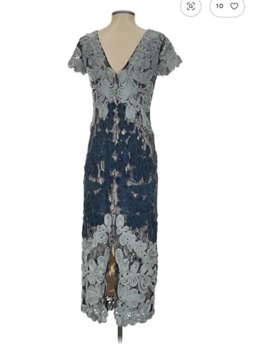 JS Collection BHLDN Anthropologie Santiago Dress XS 0 Midi Lace Cocktail Wedding - Picture 8 of 14
